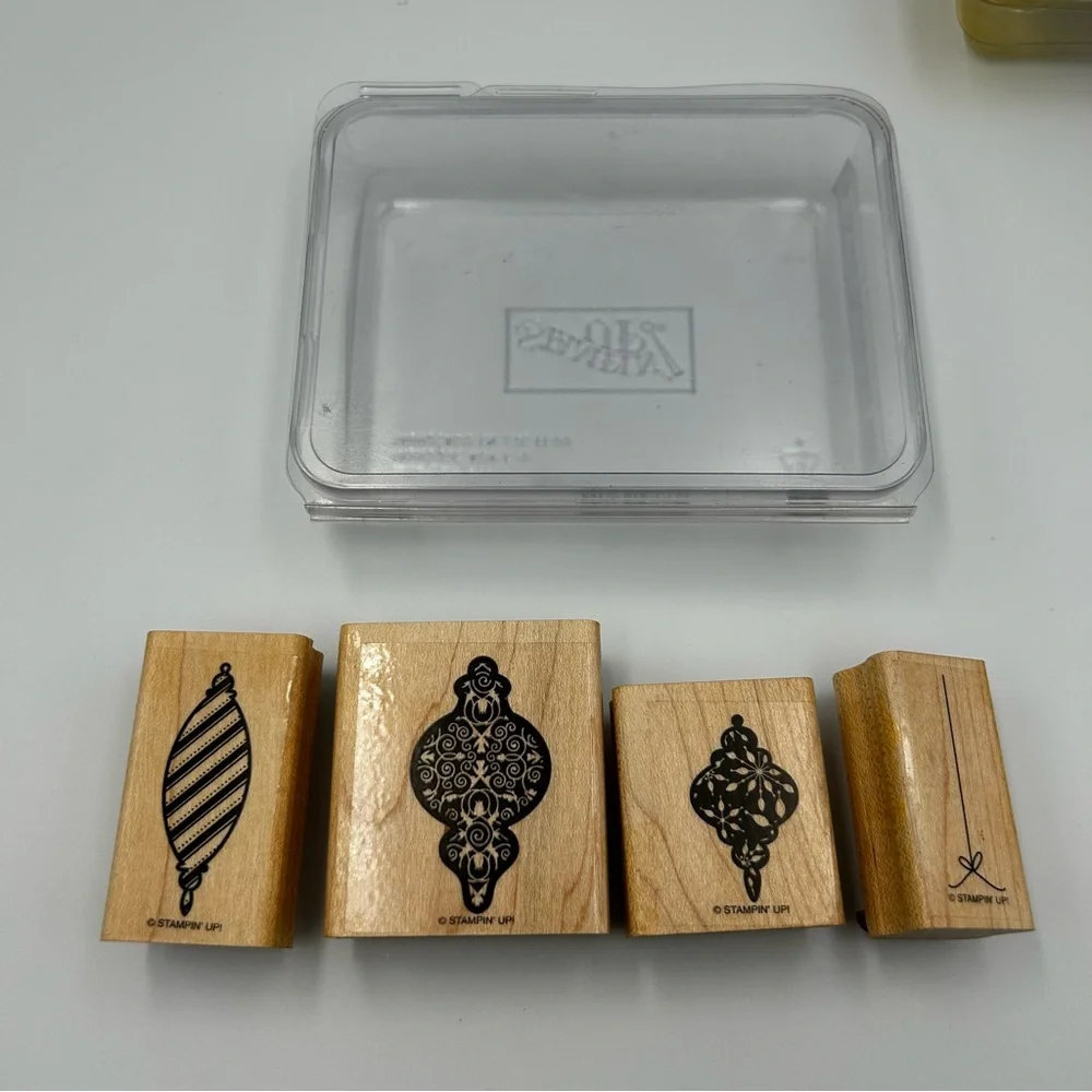 Stampin' Up! Holiday Mounted Rubber Stamp Sets Tree Trimmings Stars To: From: - Picture 2 of 12